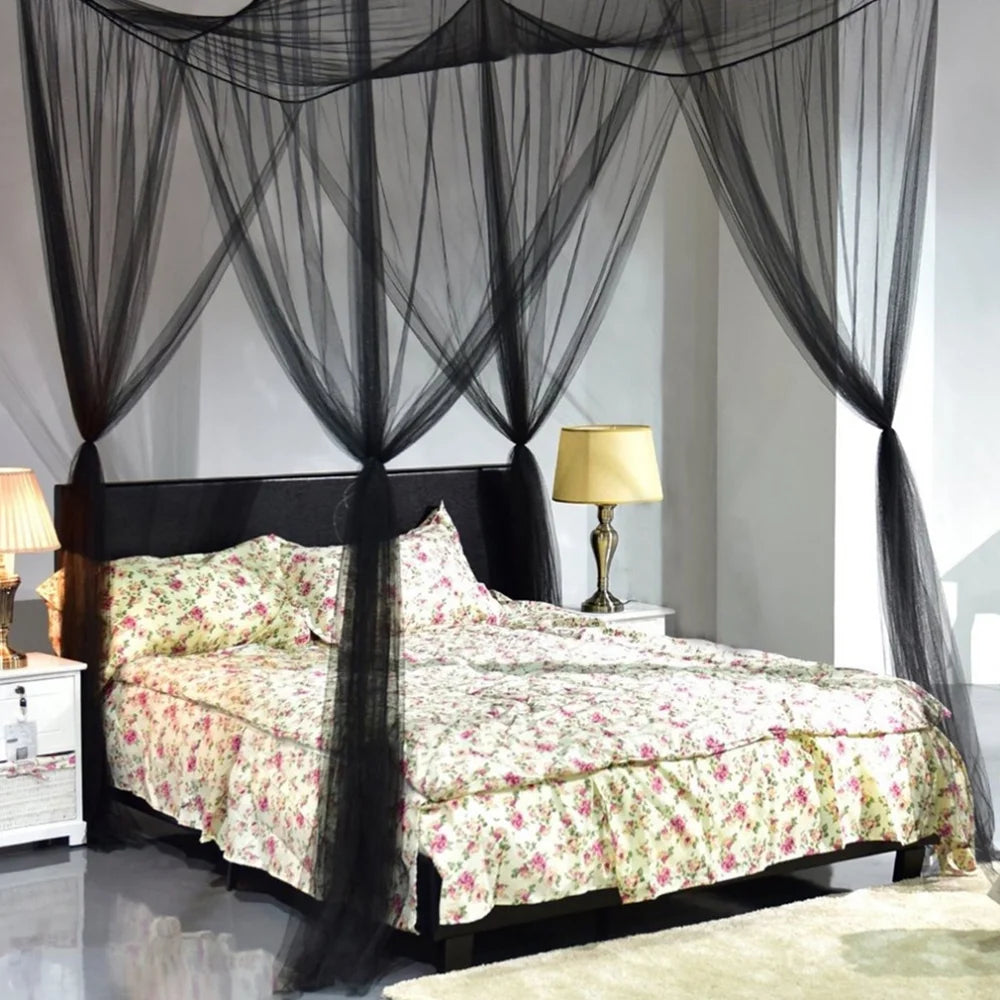 Black Mosquito Net Canopy for Double Beds W342682