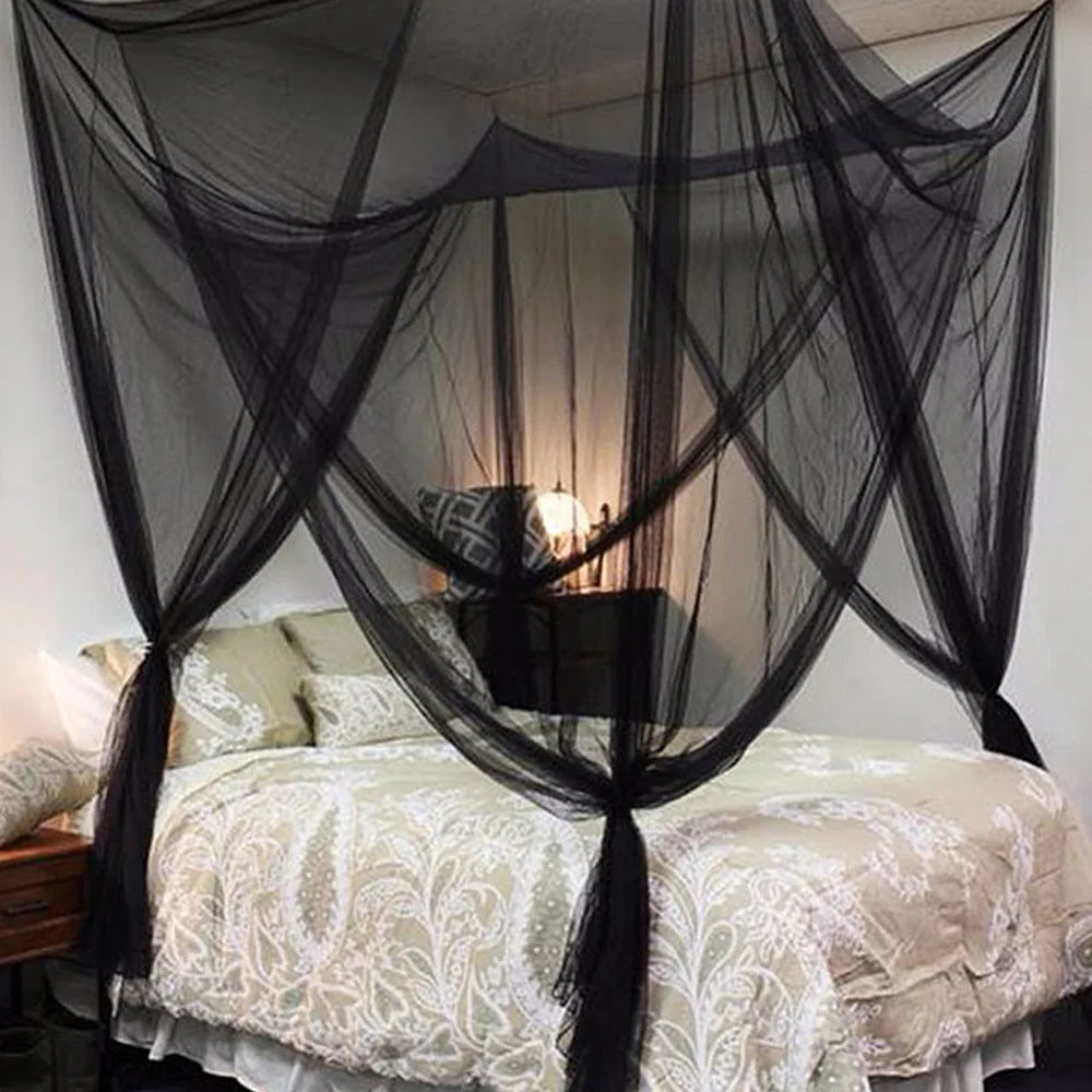 Black Mosquito Net Canopy for Double Beds W342682