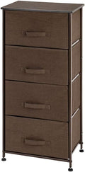 Brown 4 Drawer Dresser with Metal Frame and Wood Top O8600