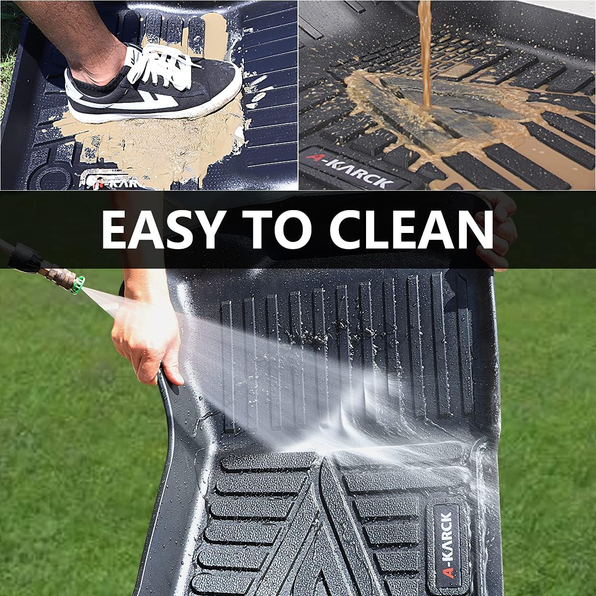 Car Floor Mats for 2018-2021 Tacoma Double Cab Automatic, 1st and 2nd Row K1066