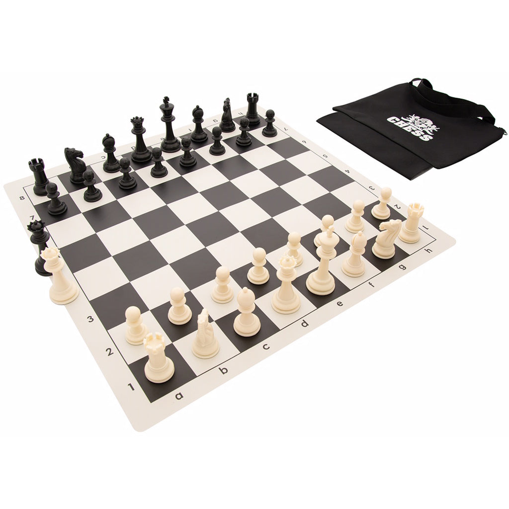 Tournament Chess Set - 20 in. Vinyl Board, Staunton pcs S567
