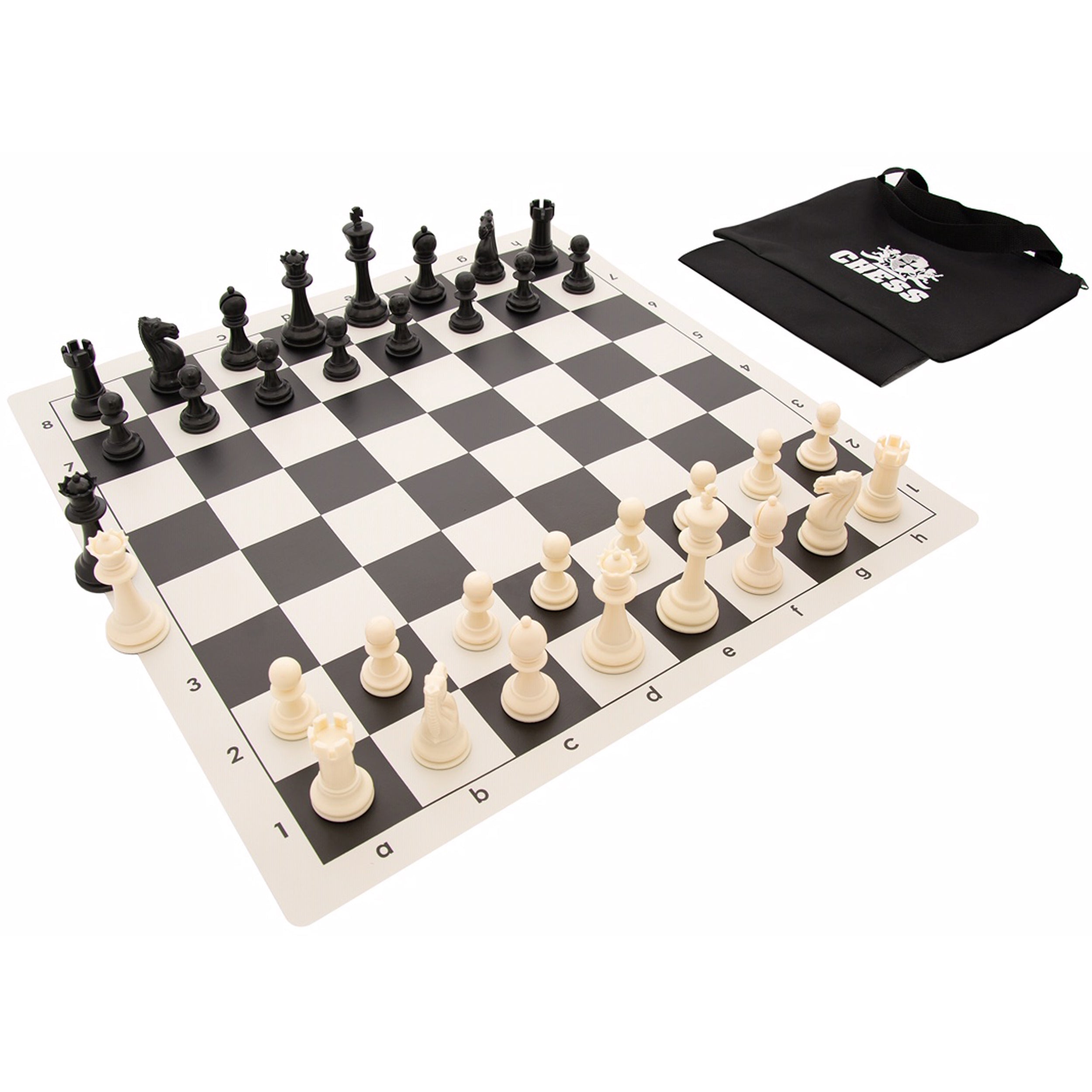 Tournament Chess Set - 20 in. Vinyl Board, Staunton pcs S567