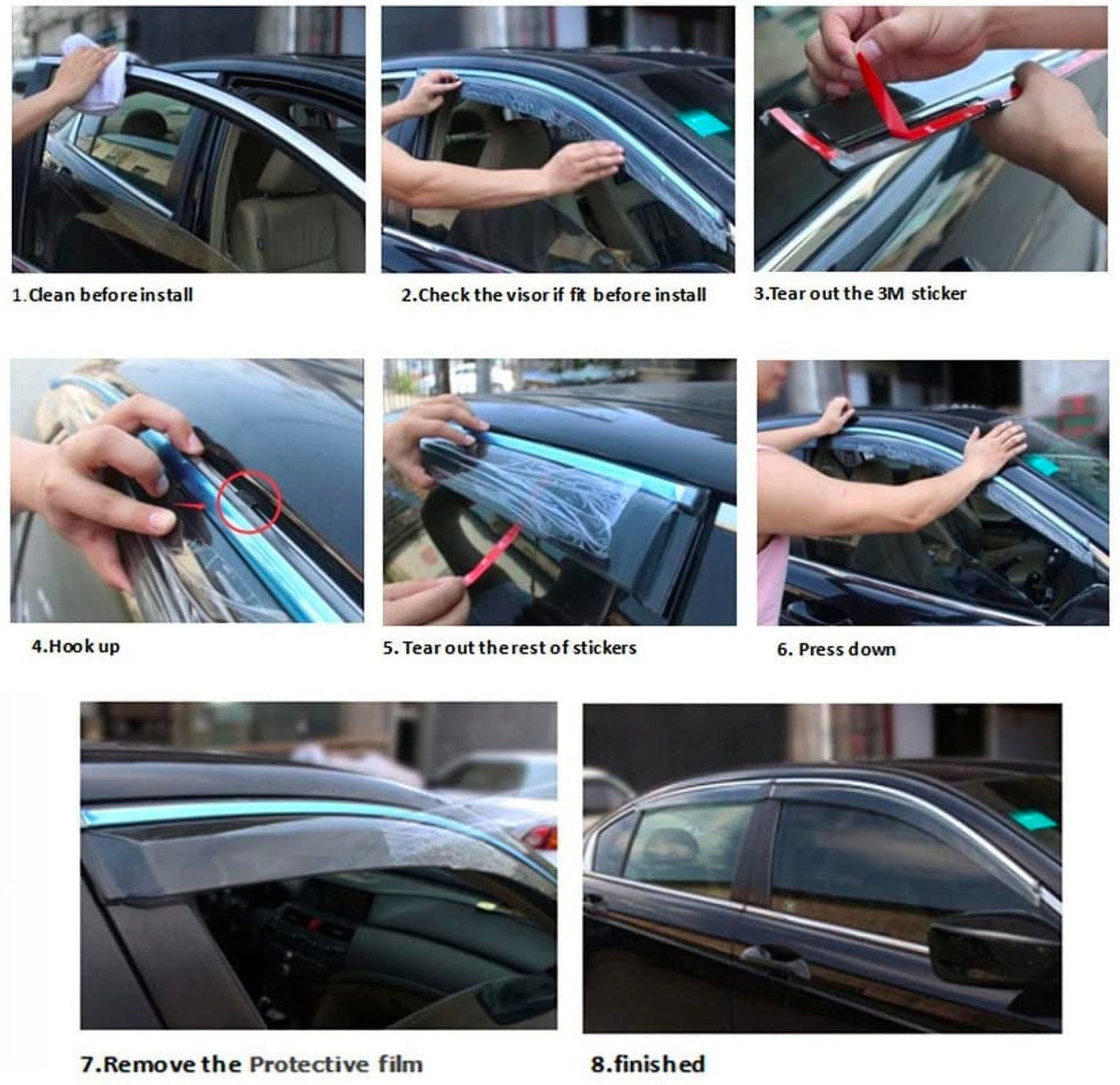 Acrylic Window Visor Sun Rain Deflector Guard Z526