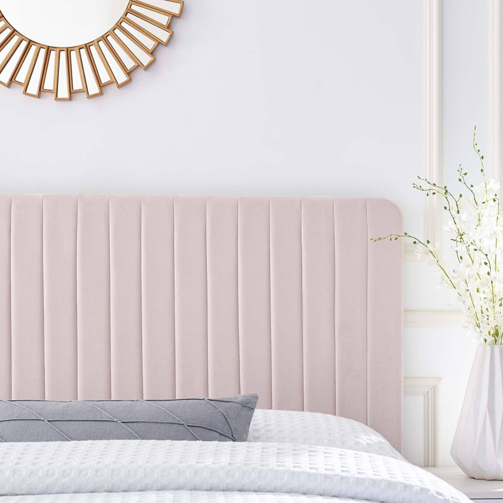 Pink Channel Tufted Performance Velvet King/California King Headboard K88318