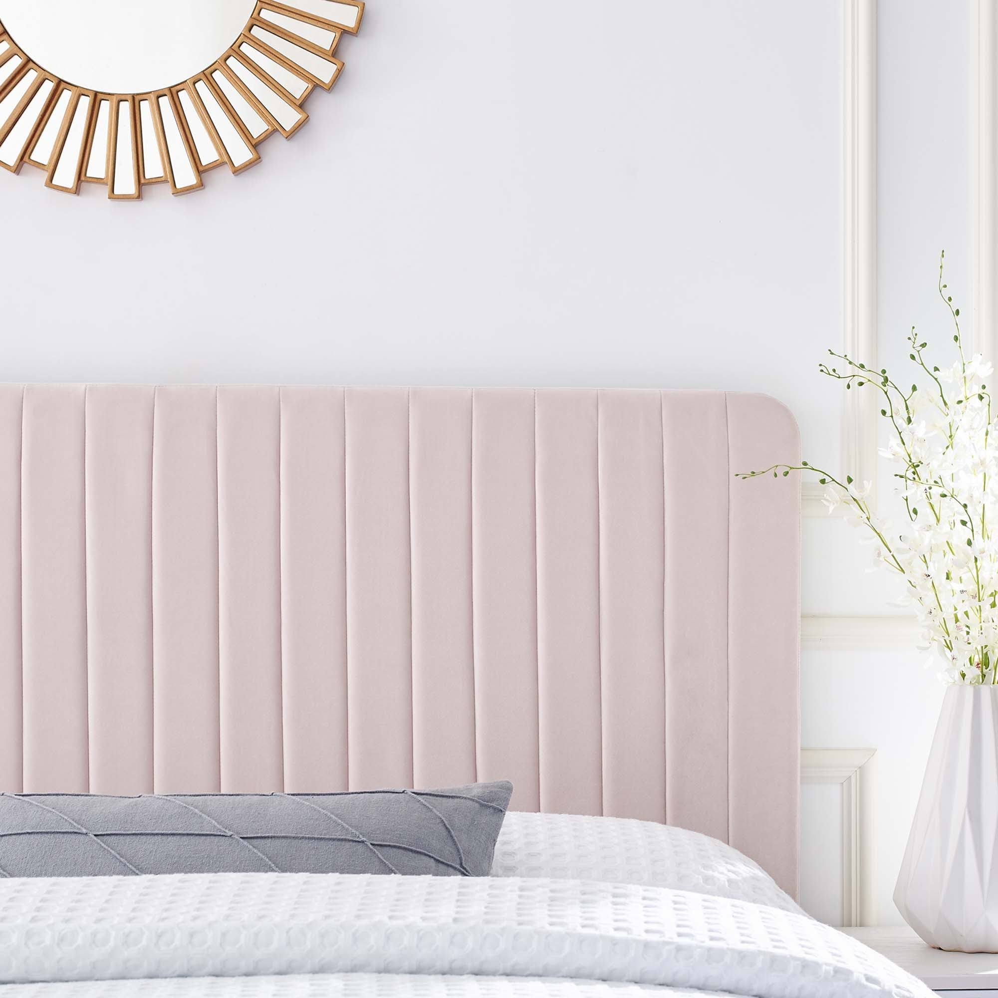 Pink Channel Tufted Performance Velvet King/California King Headboard K88318