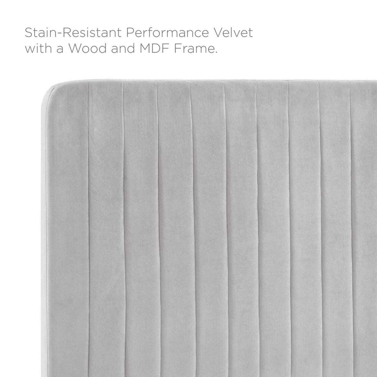 Light Gray Velvet Full/Queen Headboard D7742