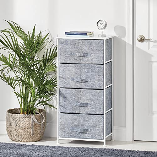 Navy Blue Tall Dresser with 4 Removable Fabric Drawers Z345