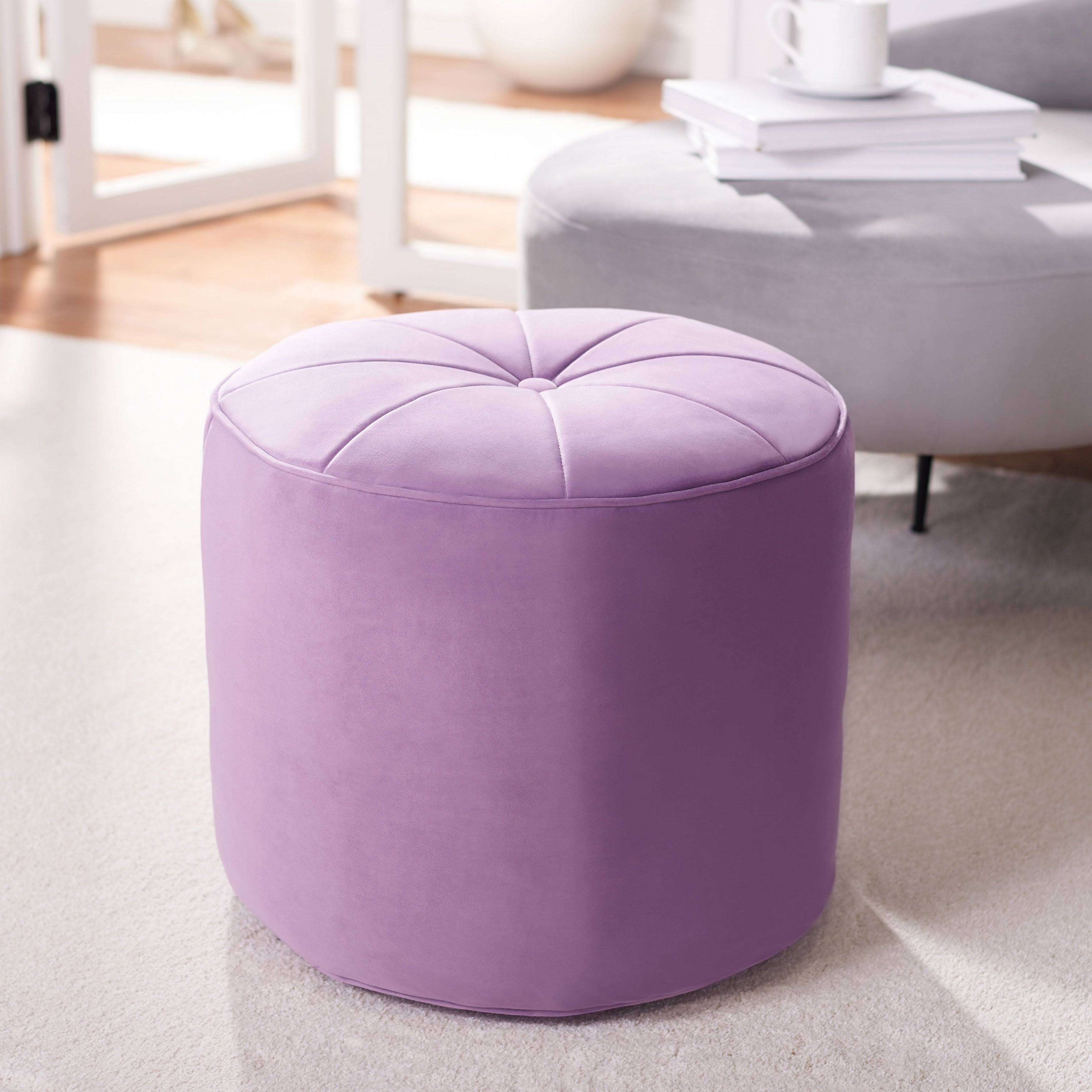Lilac Cylinder Ottoman J928