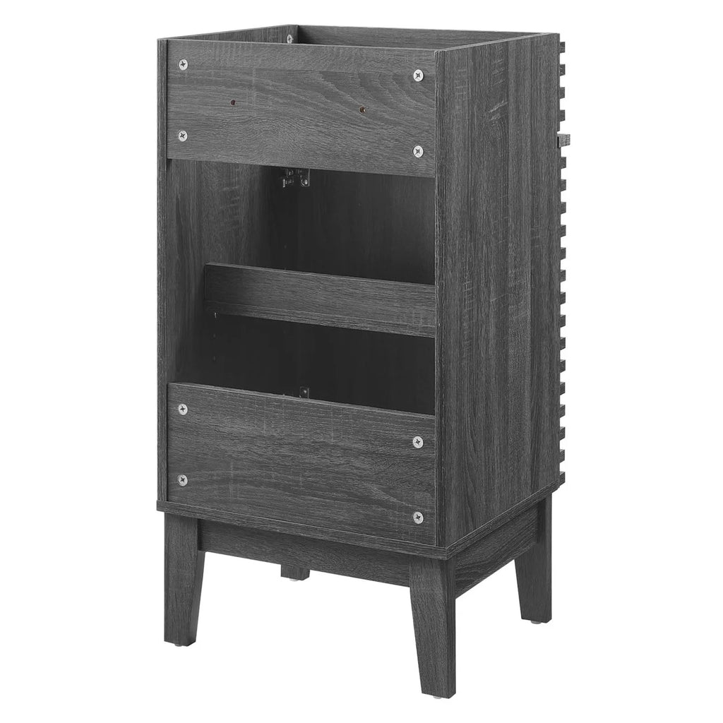 Charcoal Particleboard and Laminate Bathroom Vanity Cabinet H336900