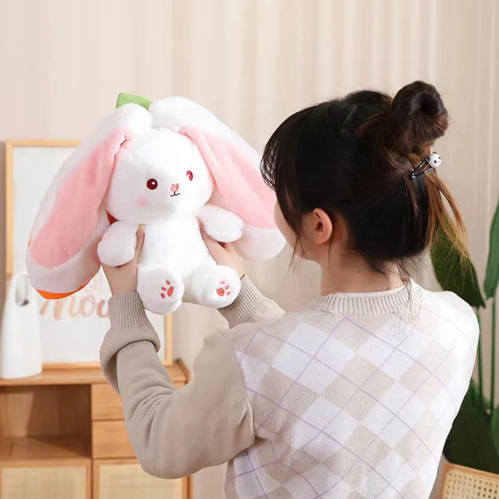 Reversible Bunny Plush Pillow with Zipper F262640