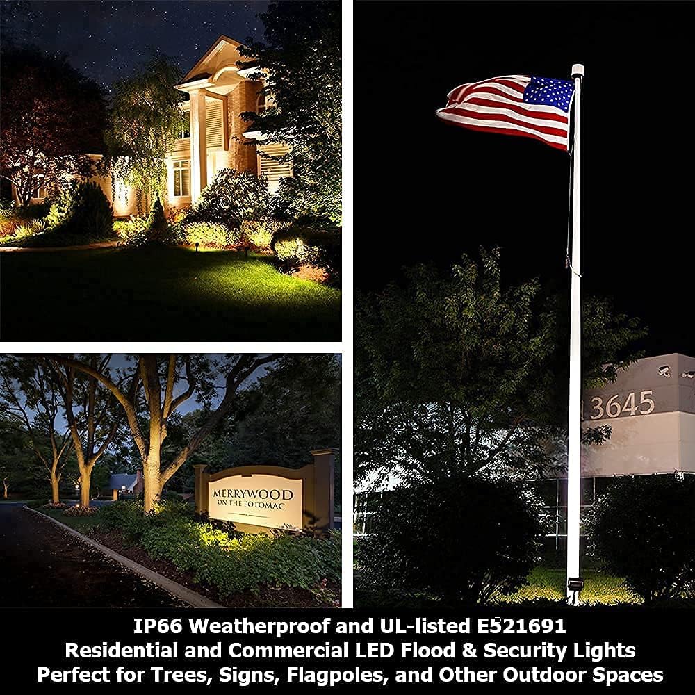 LED Flood Light Outdoor, 16W Landscape Lights, 1500 Lumen Waterproof Security Lights, 3000K Warm White H2069