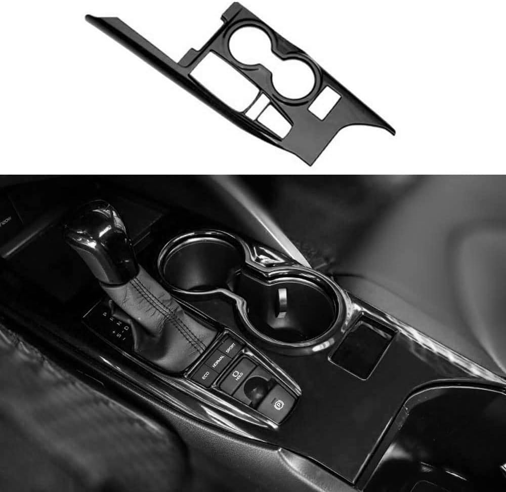 ABS Carbon Fiber Black Gear Shift Knob Console Panel Trims Cover Cup Holder Decor Sticker Z29582