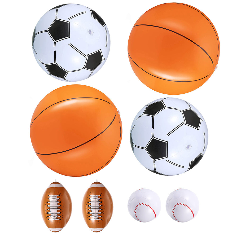 16 Pcs Inflatable Beach Toys Baseball Soccer F3692