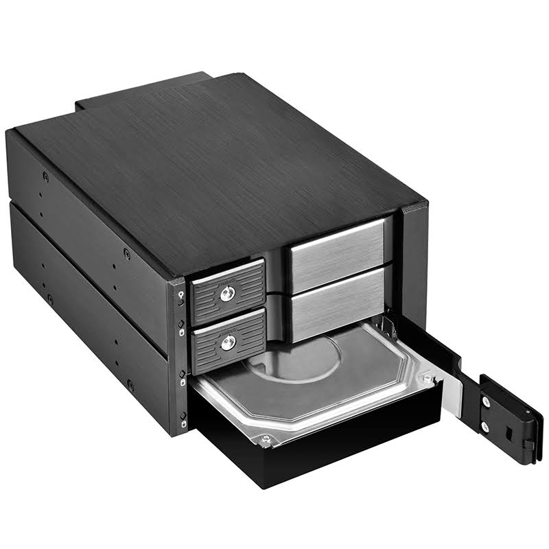2x5.25x22 Device Bay to 3x3.5x22 SAS/SATA 6.0 Gbits Trayless Hot-Swap Cage Y93638