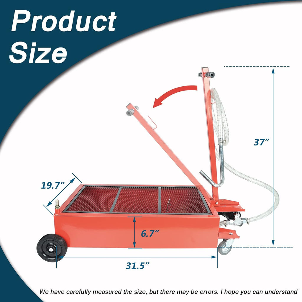 17 Gallon Low Profile Oil Drain Pan with Electric Pump and 7 FT Hose G664