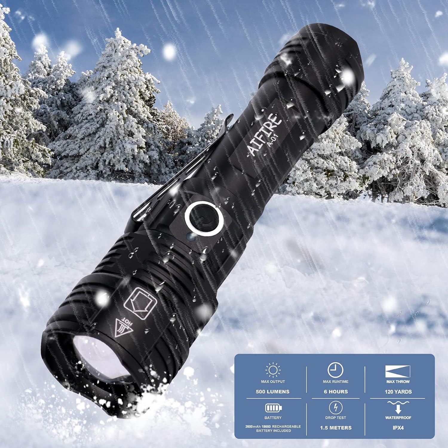 Rechargeable 4 Color in 1 Tactical Flashlight G58464