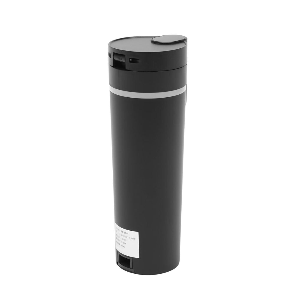 Black 304 Stainless Steel Portable Car Electric Kettle Cup H8662
