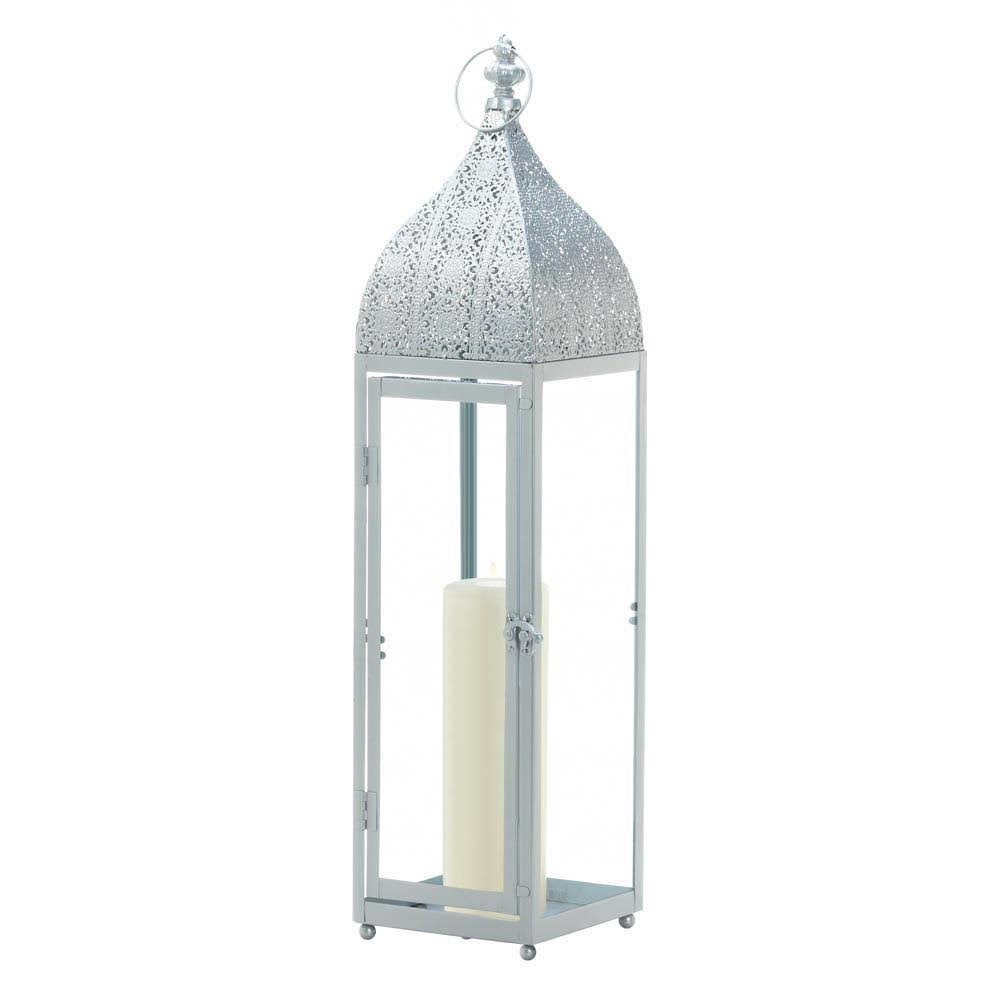 Large Silver Moroccan Style Lantern V532886