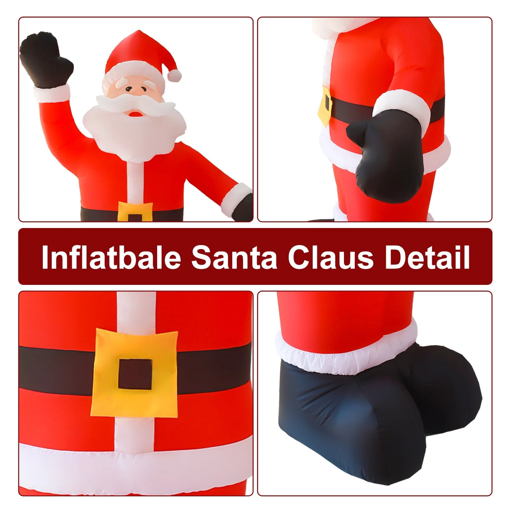8FT Tall Inflatable Santa with Rope Floor Stakes D6124