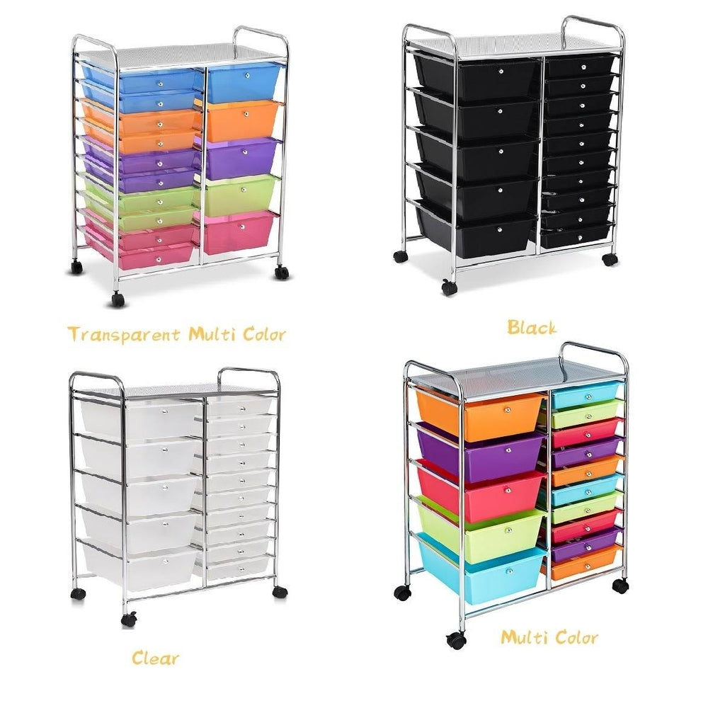 15-Drawer Utility Organizer Rolling Cart with Wheels S39917
