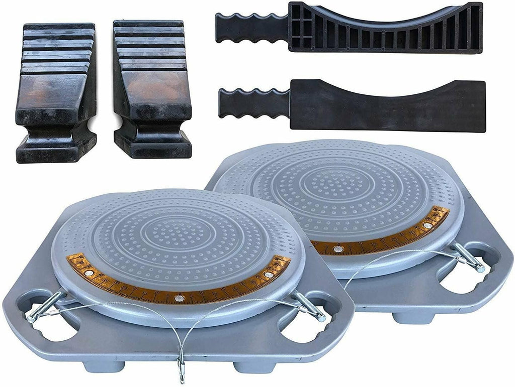 Pair Wheel Alignment Turntable Turn Plates with Transition Bridge and Thrust Block R9162