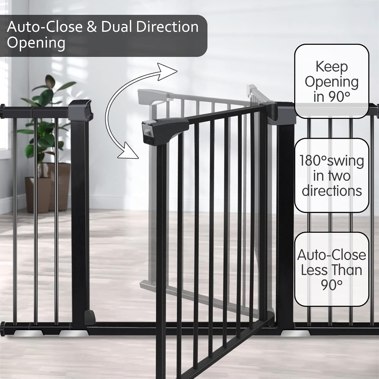 Extra Wide Auto-Close Walk Thru Baby Gate P167