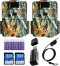 Camo 20 MP Game Cam x2 Bundle with Cable Lock, Batteries, 32GB SDHC Cards x2, and USB 2.0 Card Reader W88680