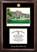 Gold Embossed Diploma Frame with Campus Images Lithograph L7008
