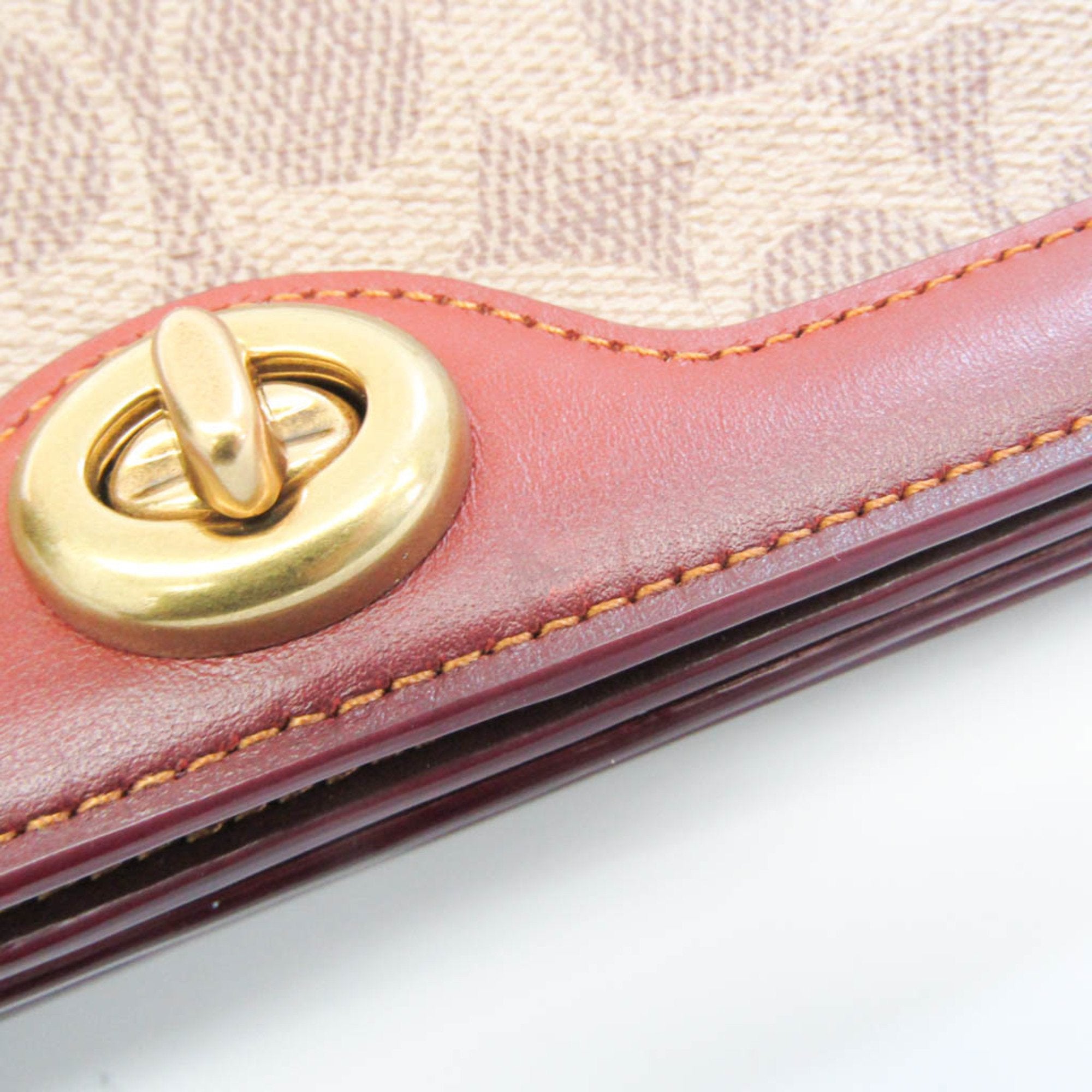 Beige Brown Leather Shoulder Bag E283