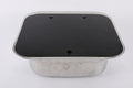Stainless Steel Hand Wash Basin Sink with Tempered Glass Cover B793902