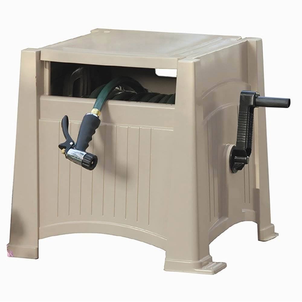 Light Taupe Resin Garden Hose Reel Hideaway (2 Pack) M9192