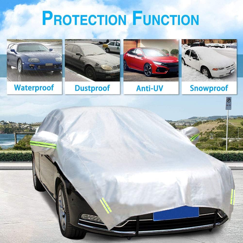 Half Car Cover with Cotton Waterproof Dustproof UV Resistant Snowproof Universal M310