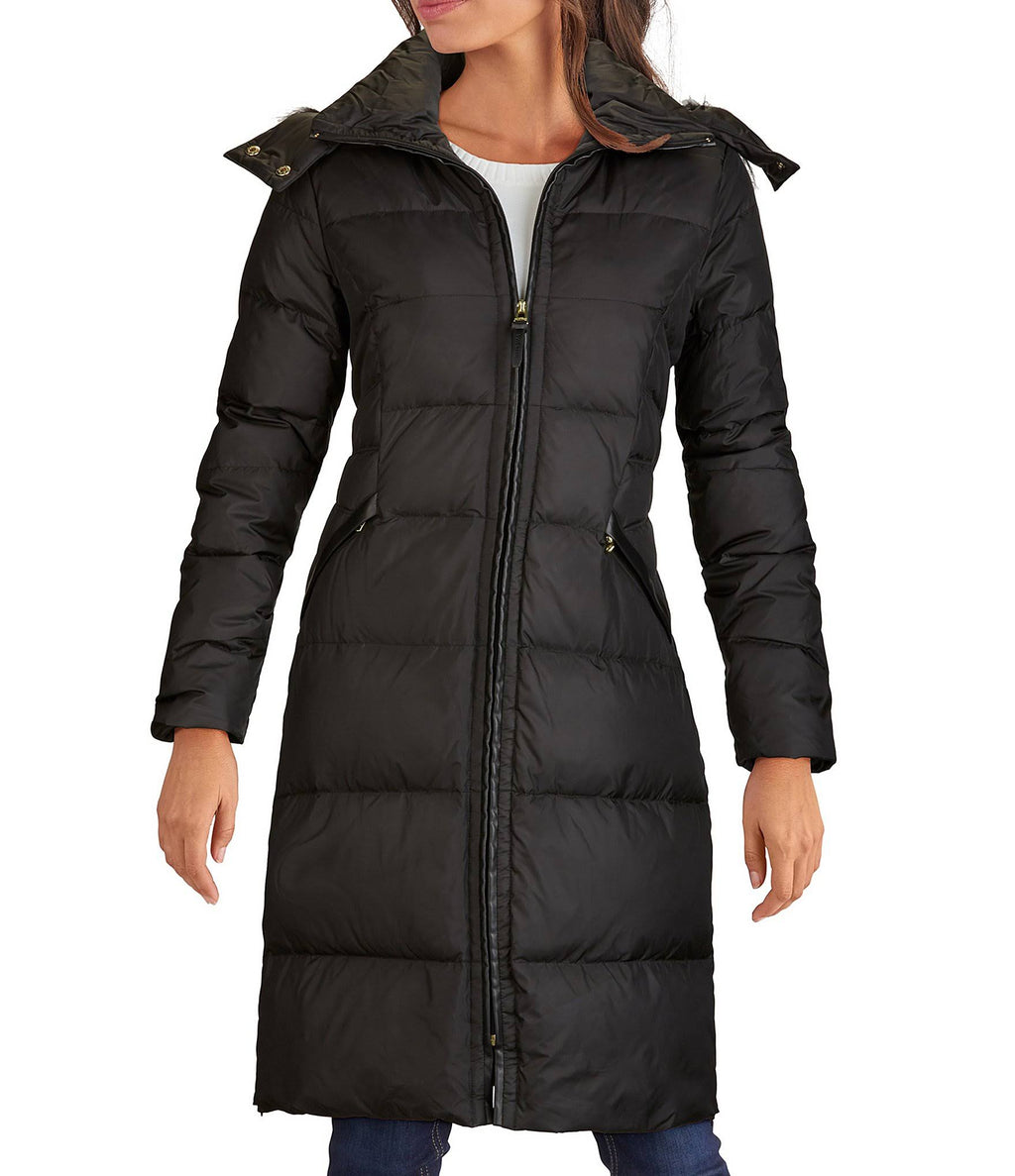 Faux Fur-Trim Puffer Coat Medium / Black G890474