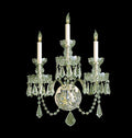 Brass Crystal 3 Light Sconce T259