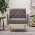 Grey Velvet Tufted Accent Chair F719