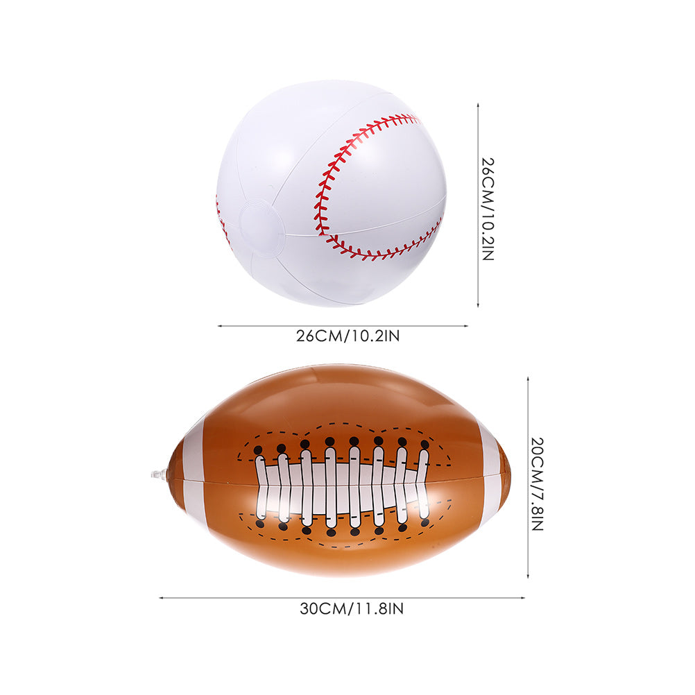 16 Pcs Inflatable Beach Toys Baseball Soccer F3692
