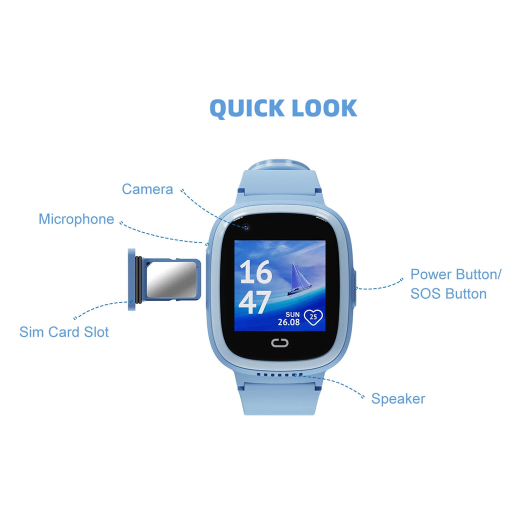 4G Smartwatch with SIM Slot, IP67 Waterproof D14703