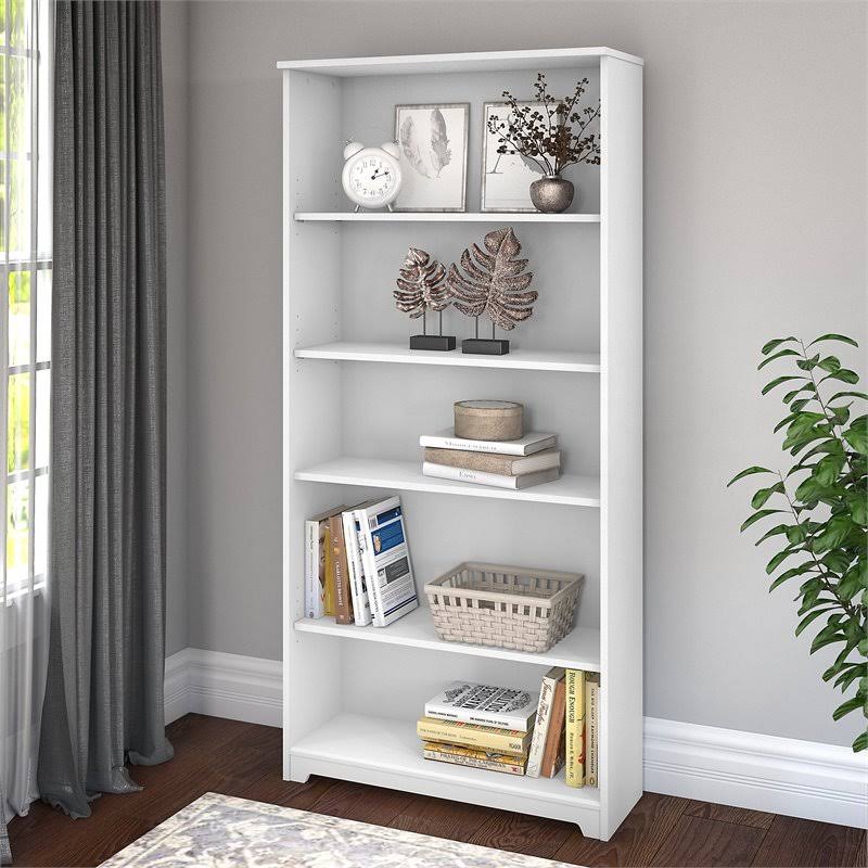 5 Shelf White Bookcase O294