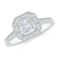 Natural Diamond Halo Engagement Ring in Platinum, Size-10.5 A40029