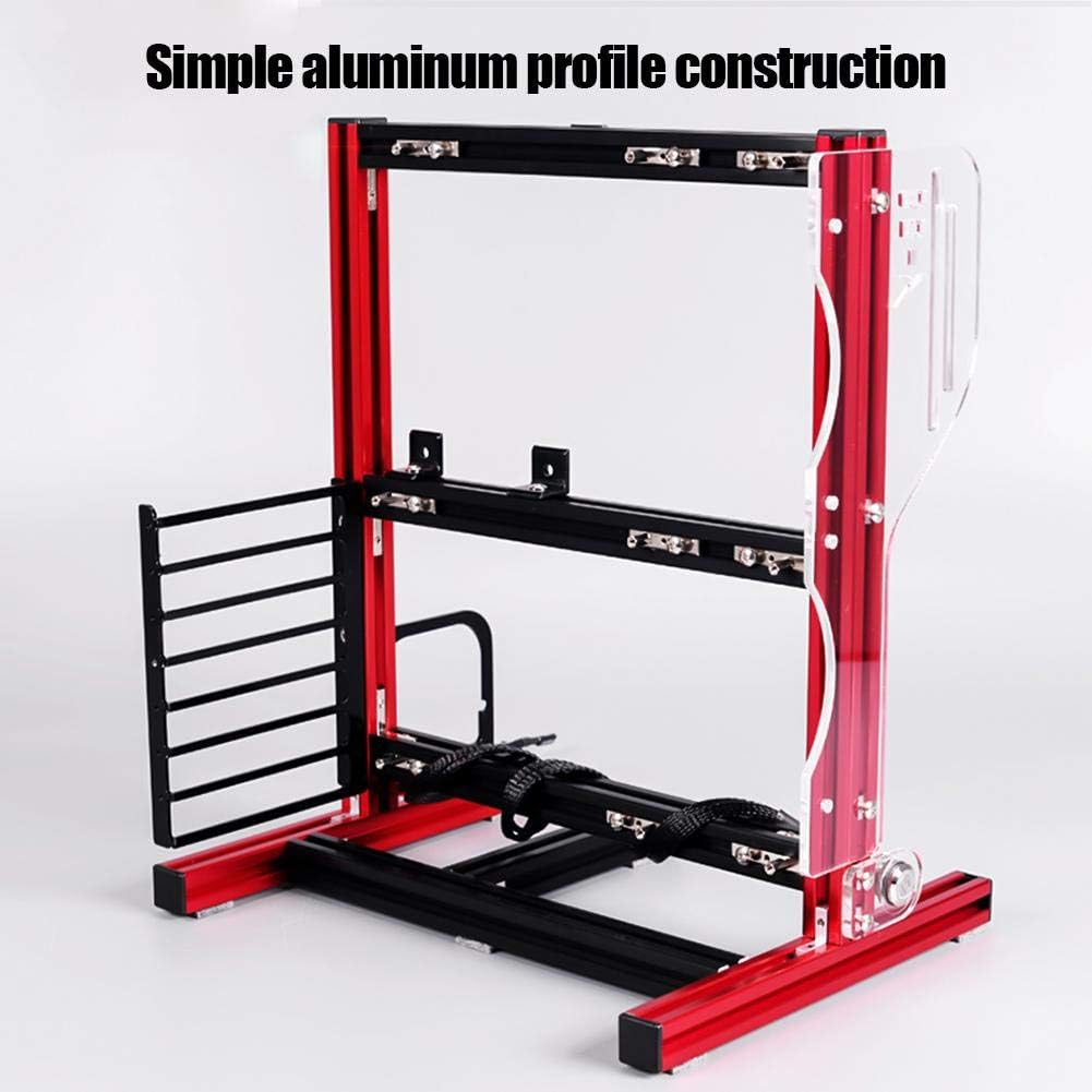 Red Aluminum Open Air Frame Computer Chassis Case N6386