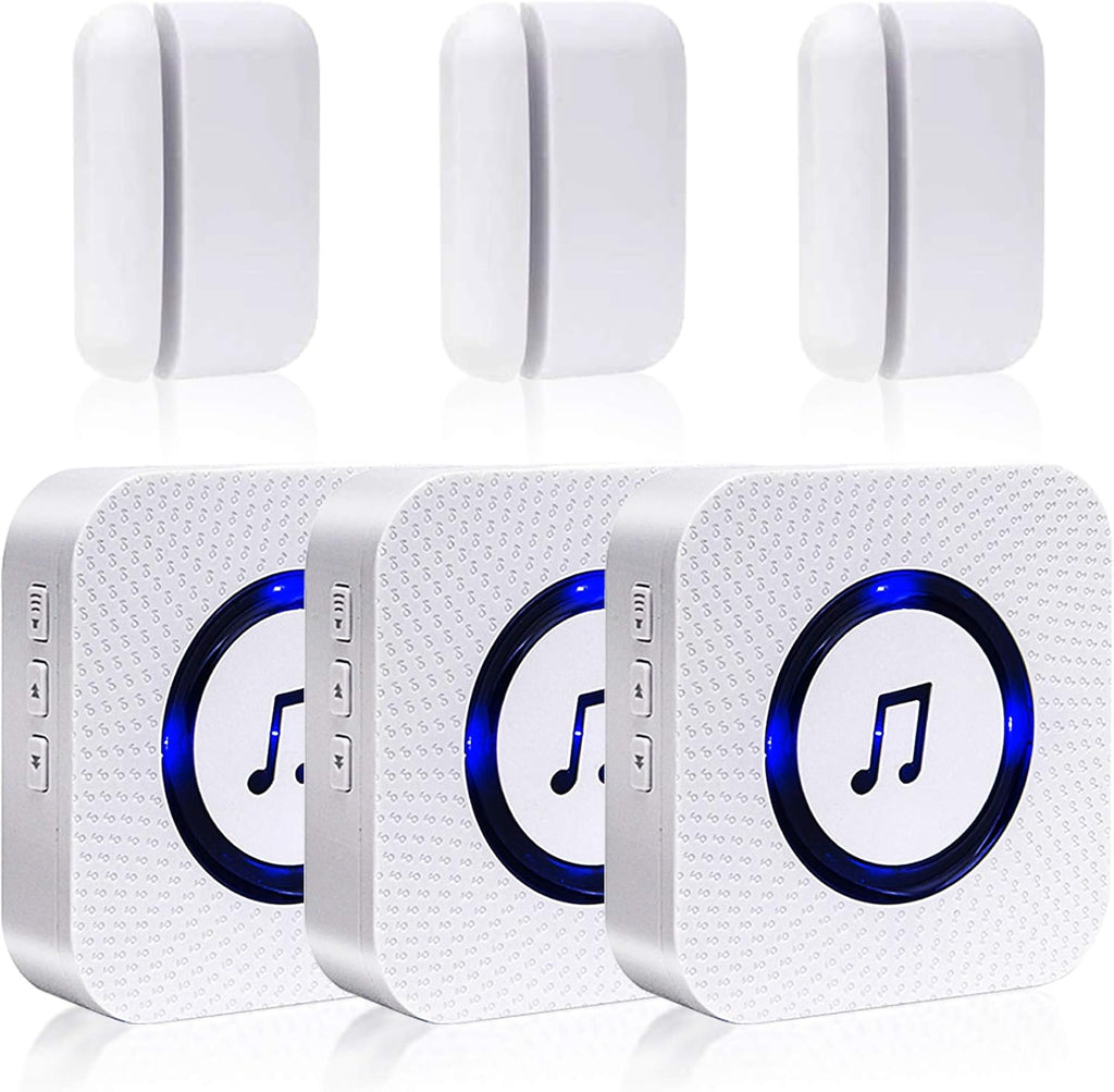 Wireless Door Open Chime with 3 Receiver 3 Magnetic Sensor R206276