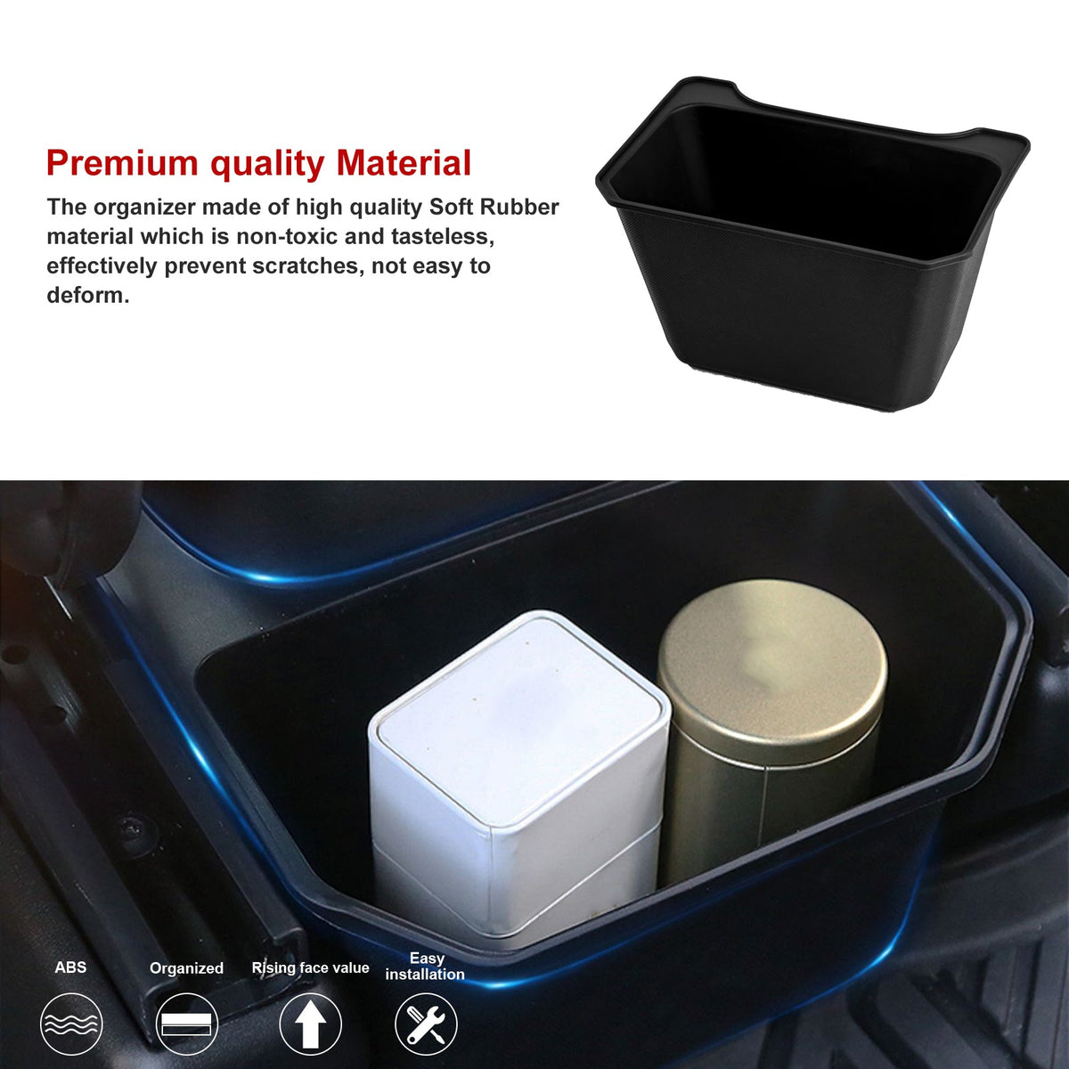Interior Center Console Storage Box Organizer Trash Can G711