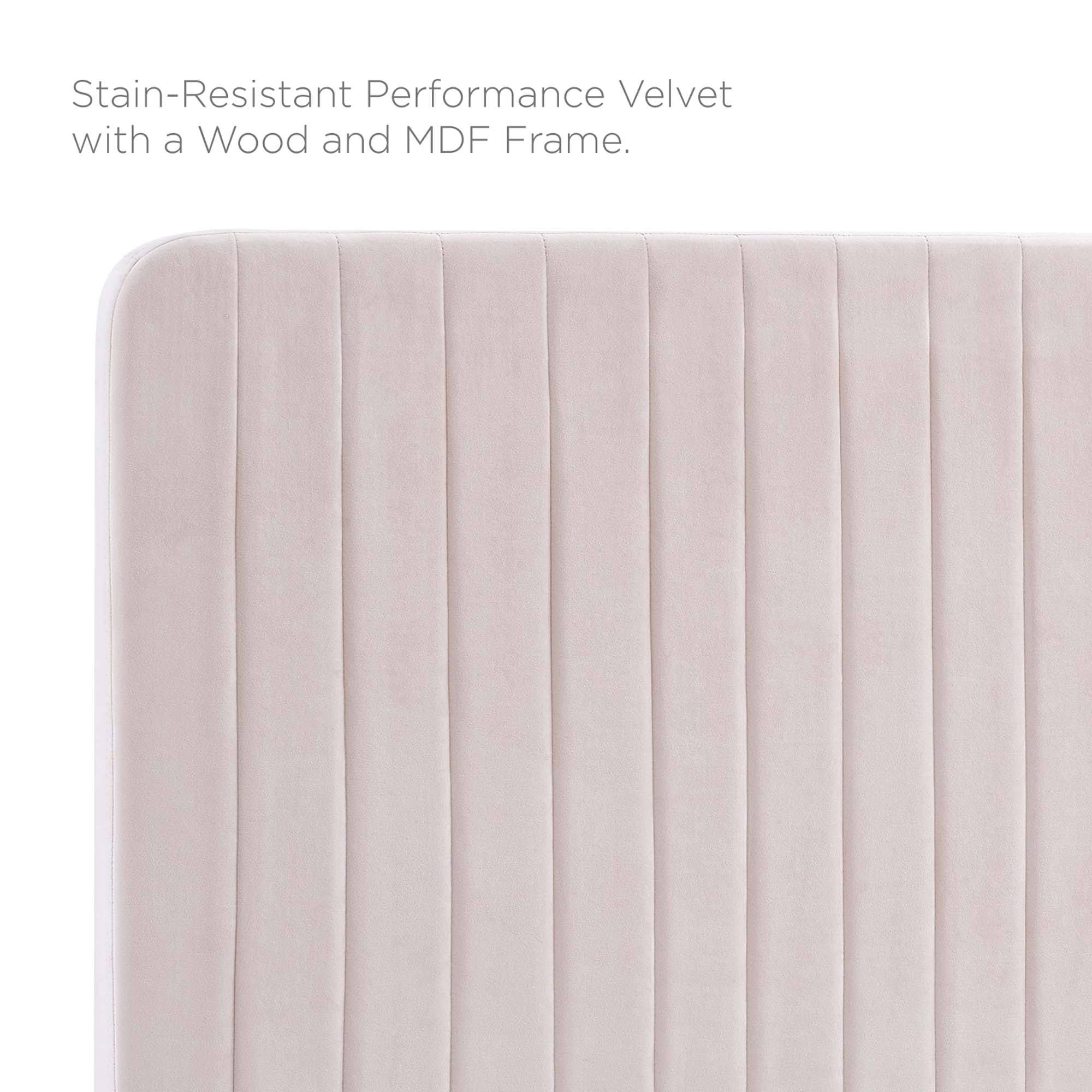 Pink Channel Tufted Performance Velvet King/California King Headboard K88318