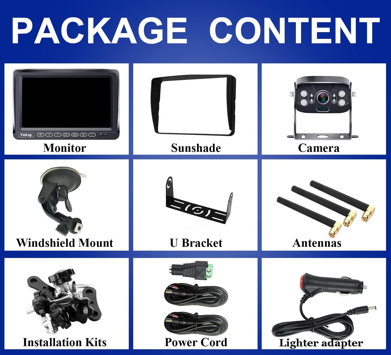 Wireless HD 1080P Backup Camera with 7 Inch Touch Key DVR Monitor P6851