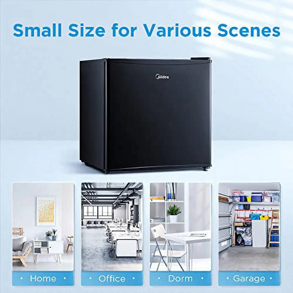 Compact Single Door Refrigerator, 1.6 Cubic Feet, Black A102