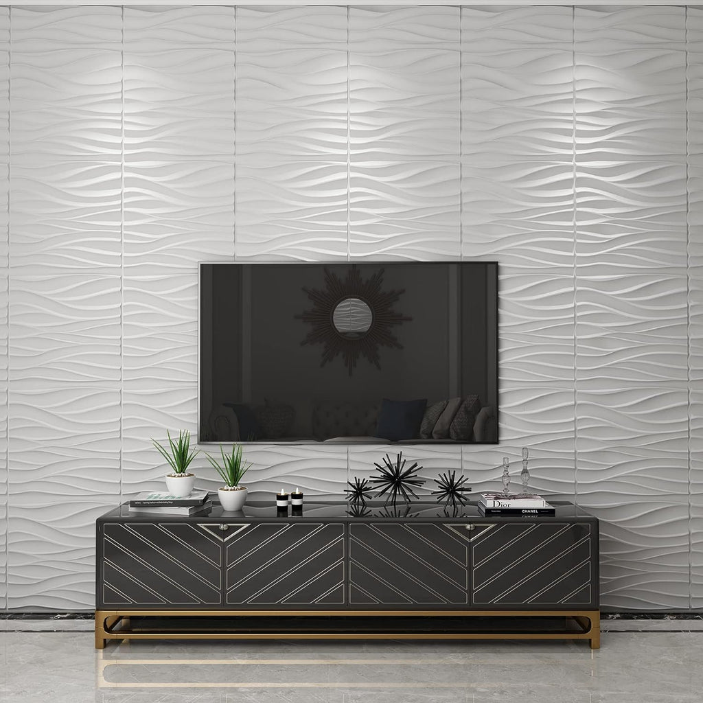 White Pack of 2 3D Wall Panels L989