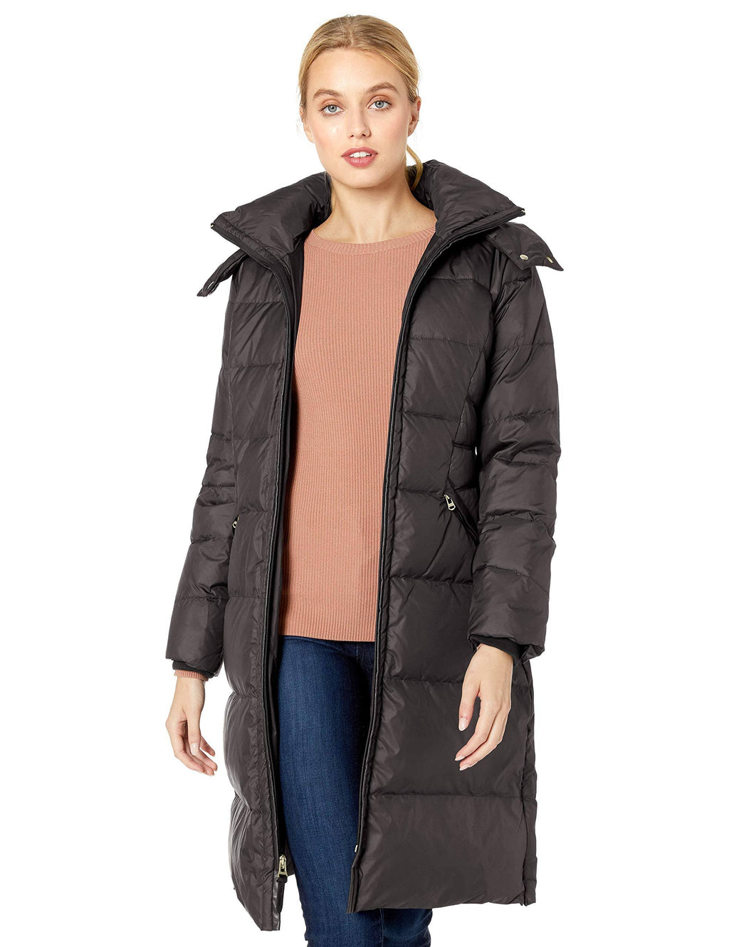 Faux Fur-Trim Puffer Coat Medium / Black G890474