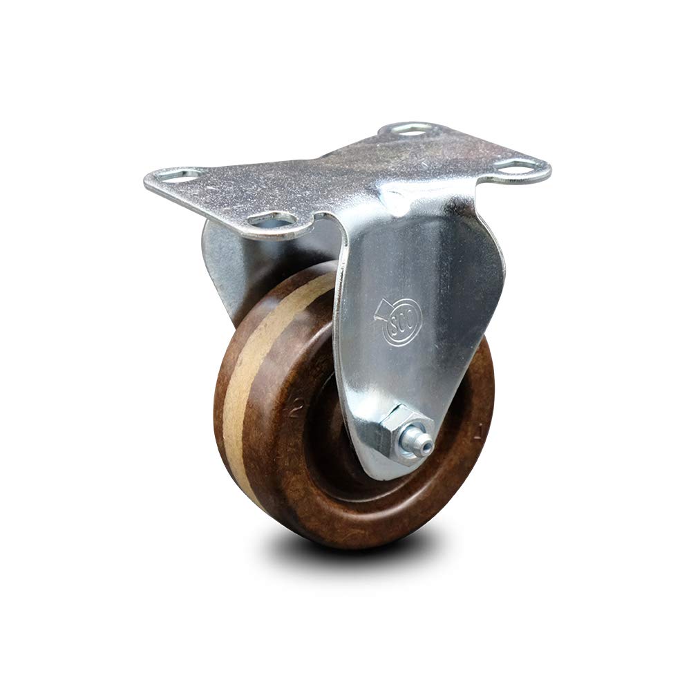 4” x 1.5 Brown High Temperature Phenolic Wheels Caster Set of 4 H52610
