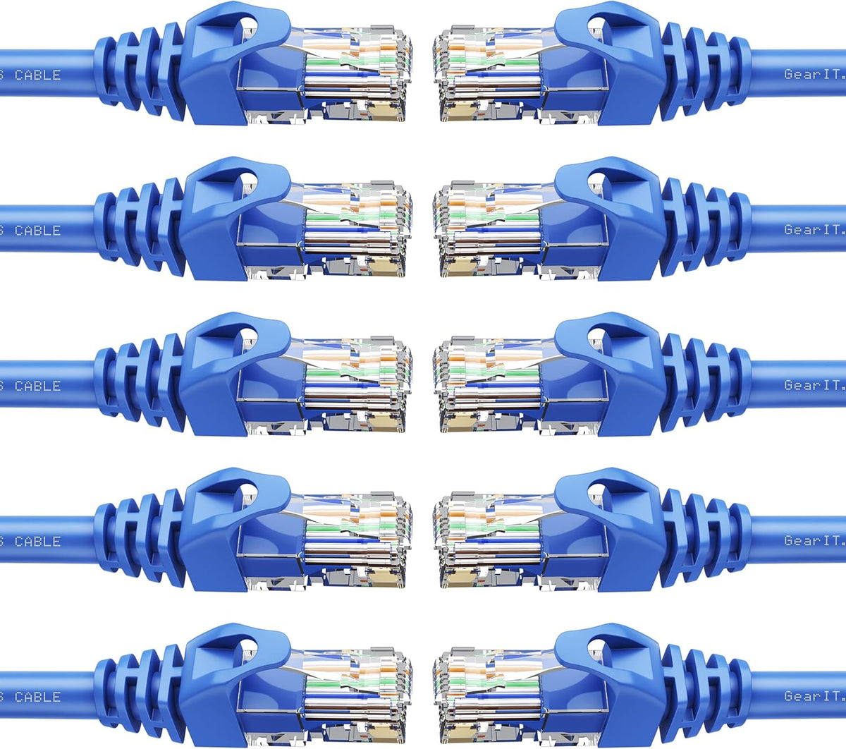 50-Pack Cat6 Patch Cable 0.5 Foot Blue Ethernet Cable N3225