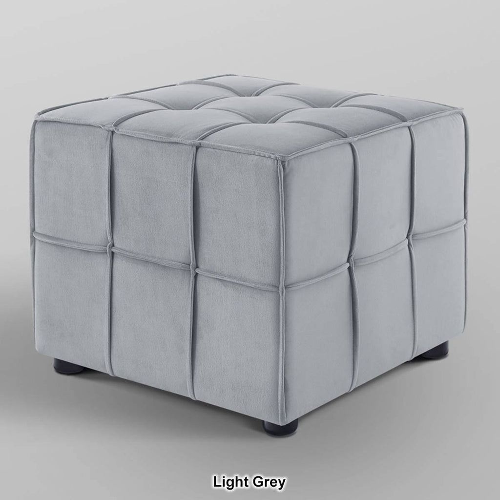 Navy Velvet Ottoman F325980